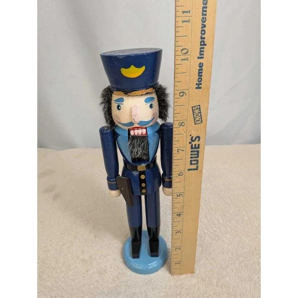 Wooden‎ Blue Soldier Nutcracker Vintage Festive Christmas Decor